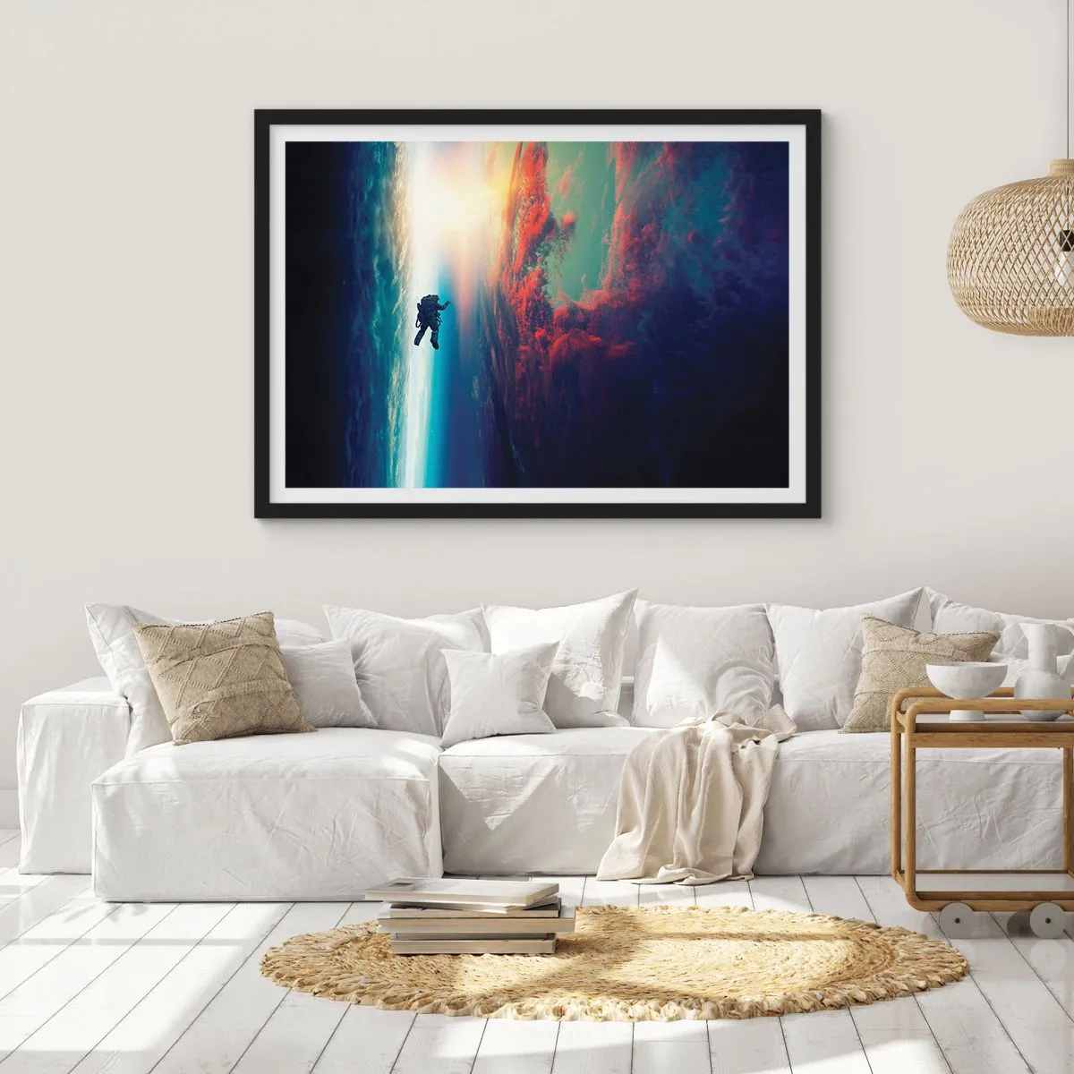 Plakat w czarnej ramie - Mierzyć się ze wszechświatem - 91x61 cm