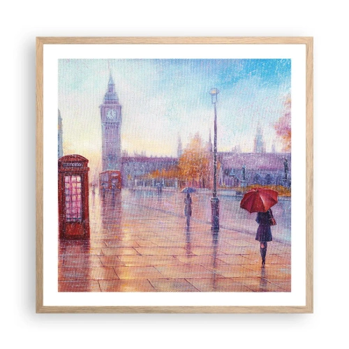 Plakat w ramie jasny dąb - Londyński jesienny dzień - 60x60 cm