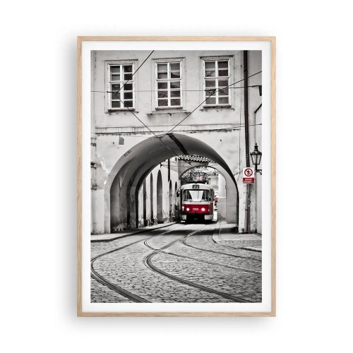 Plakat w ramie jasny dąb - Przez miejski labirynt - 70x100 cm