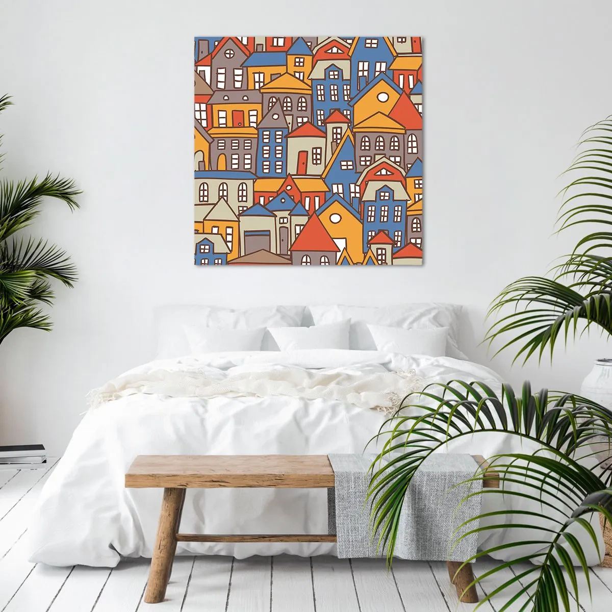 Obraz na płótnie - Za domem dom - 40x40 cm