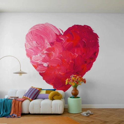 Fototapeta Premium Canvas - All you need is love - Abstrakcja, Czerwone Serce, Symbol Miłości - 400x280 cm