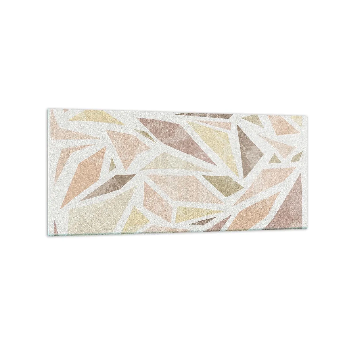 Obraz na szkle - Abstrakcyjne geometryczne kształty w pastelowych kolorach - 120x50cm - Kompozycja witrażowa - Nowoczesna dekoracja ścienna do salonu i sypialni ARTTOR