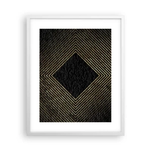 Plakat w białej ramie - Geometria w stylu glamour - 40x50 cm