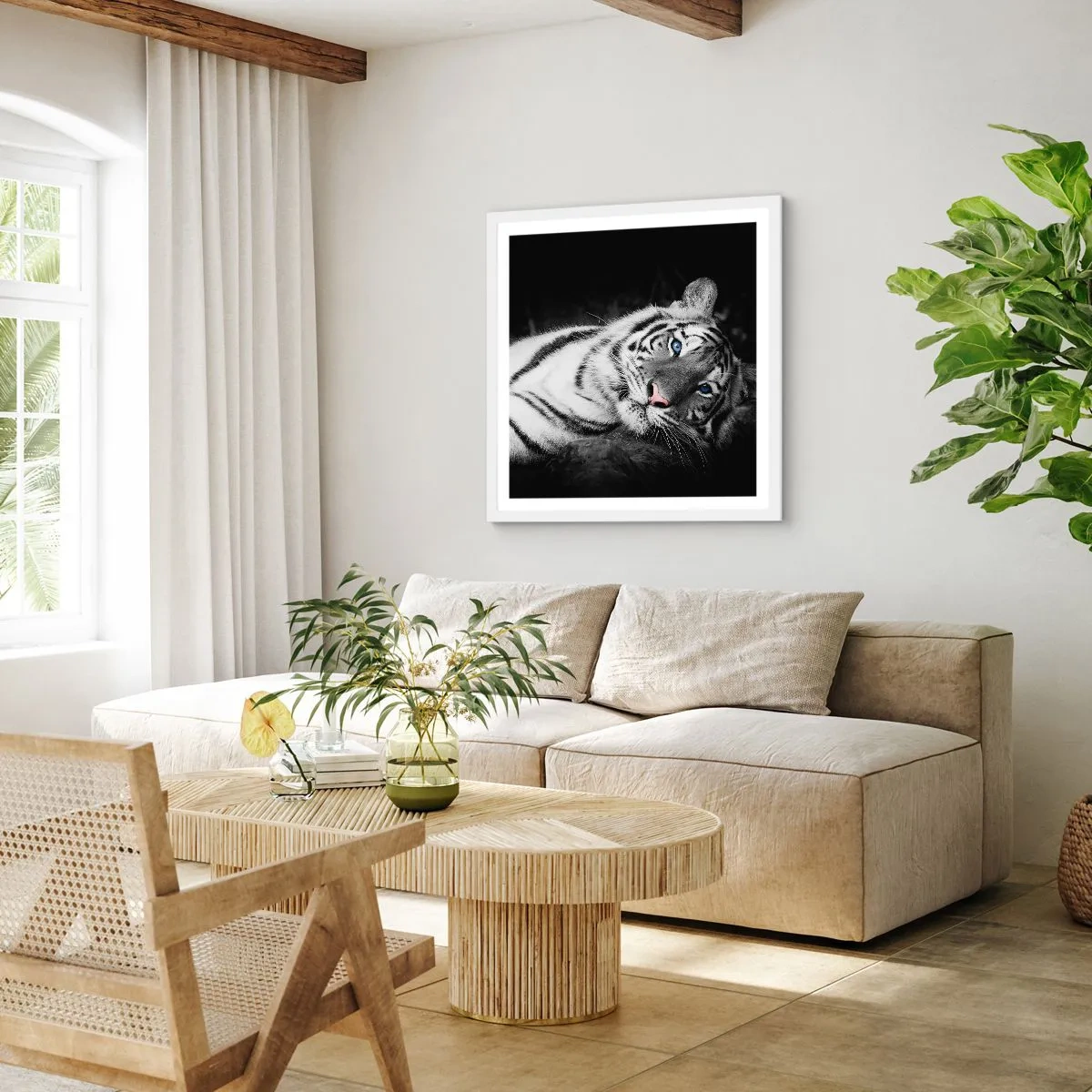 Plakat w białej ramie - Dzikość i spokój - 30x30 cm