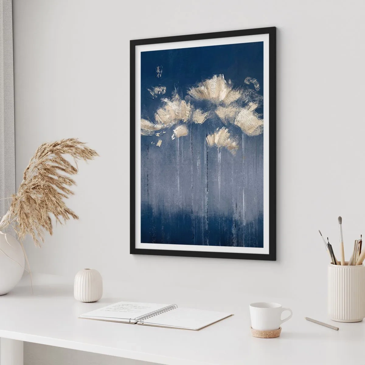 Plakat w czarnej ramie - Jak płatki na wietrze - 70x100 cm
