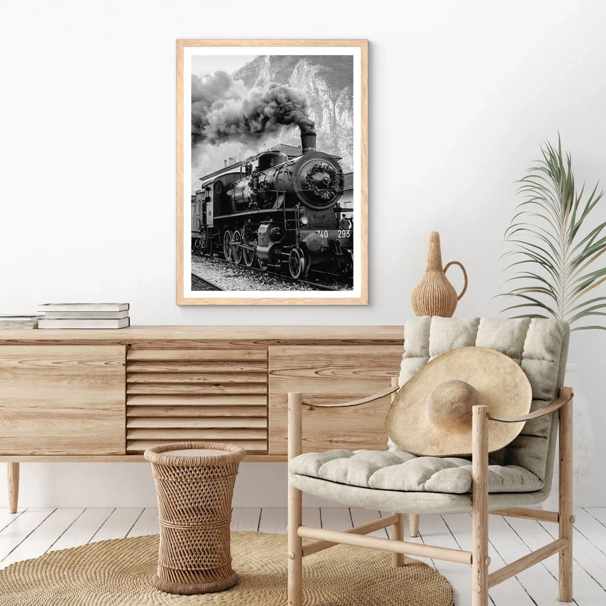 Plakat w ramie jasny dąb - Stoi na stacji… - 40x50 cm