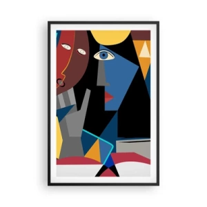 Plakat w czarnej ramie - Rozmowa kubistów - 61x91 cm