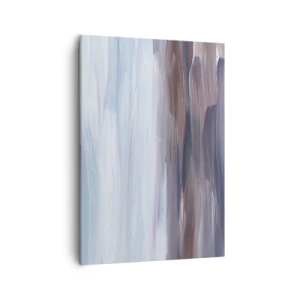 Obraz na płótnie - Abstrakcyjna kompozycja inspirowana ruchem wody w odcieniach błękitu i brązu - 50x70cm - Żywioły: woda - Nowoczesna dekoracja ścienna do salonu, kuchni i sypialni ARTTOR