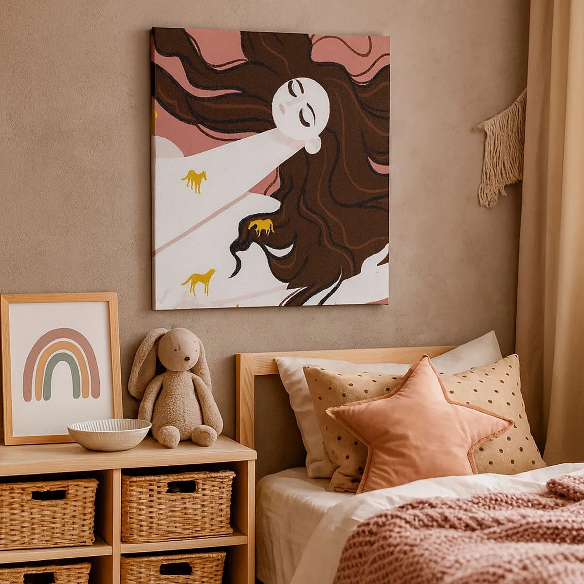 Obraz na płótnie - Sen o złotym koniu - 30x30 cm