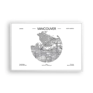 Plakat w białej ramie - Anatomia Vancouver - 91x61 cm