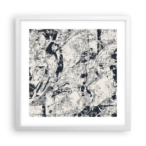 Plakat w białej ramie - Przenikanie przeciwieństw - 40x40 cm