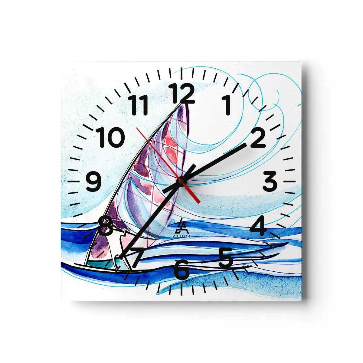 Zegar ścienny - Z wiatrem w rytmie fal - 30x30 cm