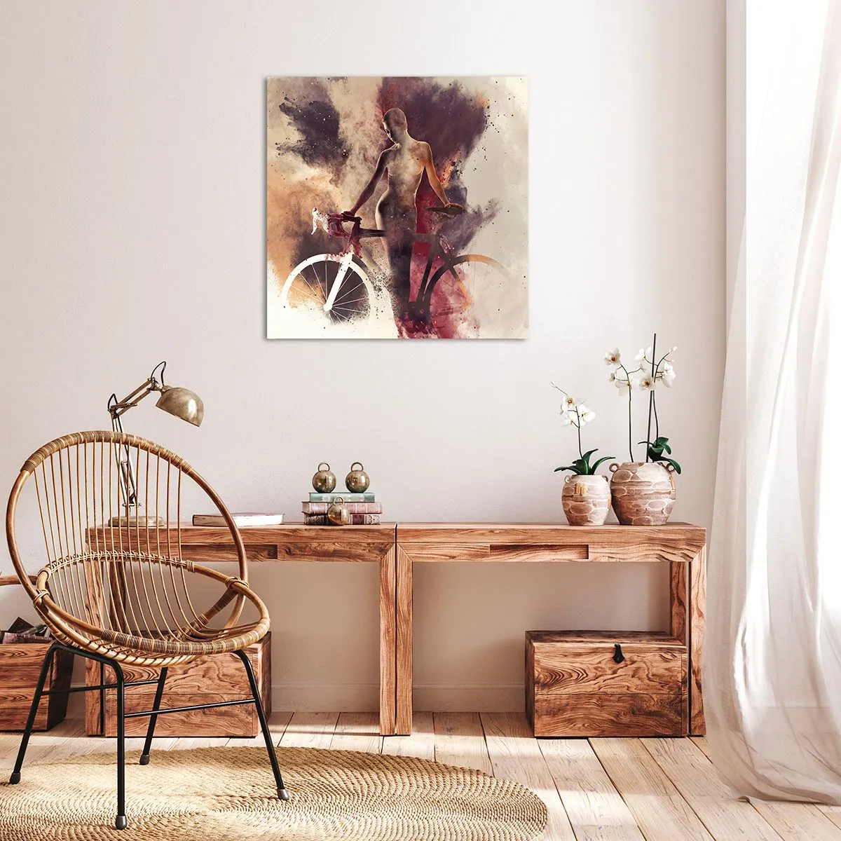 Obraz na płótnie - W marmurowych kształtach rowerowa dusza - 70x70 cm