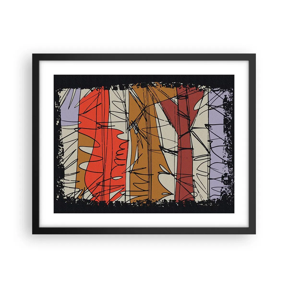 Plakat w czarnej ramie - Kompozycja spontaniczna - 50x40 cm