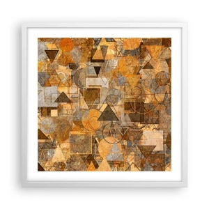 Plakat w białej ramie - Świat ujęty w formę - 50x50 cm