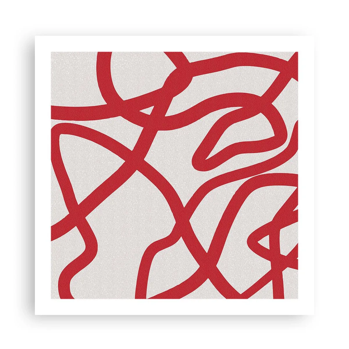 Plakat - Czerwono na białym - 60x60 cm