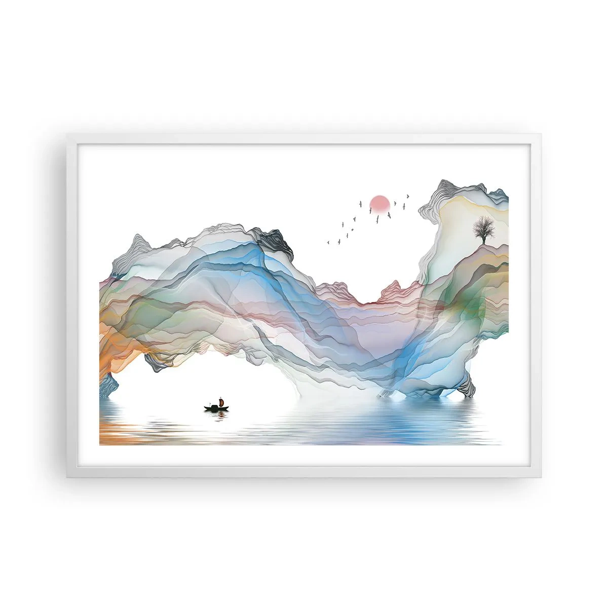 Plakat w białej ramie - Ku kryształowym górom - 70x50 cm