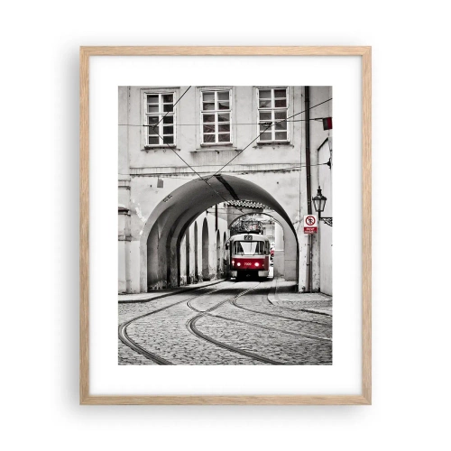 Plakat w ramie jasny dąb - Przez miejski labirynt - 40x50 cm