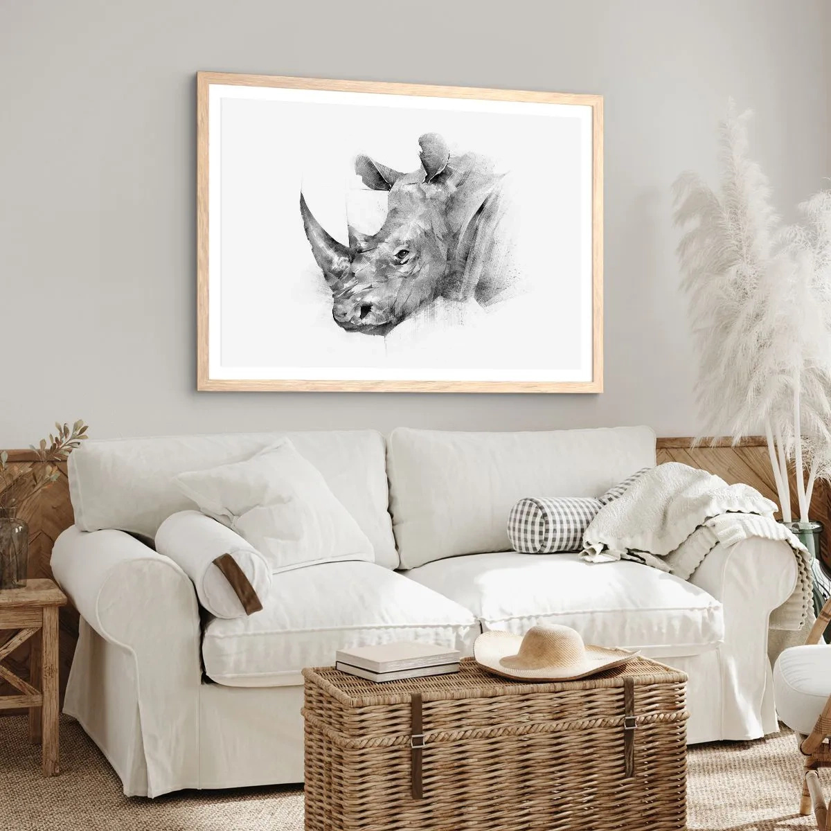 Plakat w ramie jasny dąb - Afrykański portret - 91x61 cm