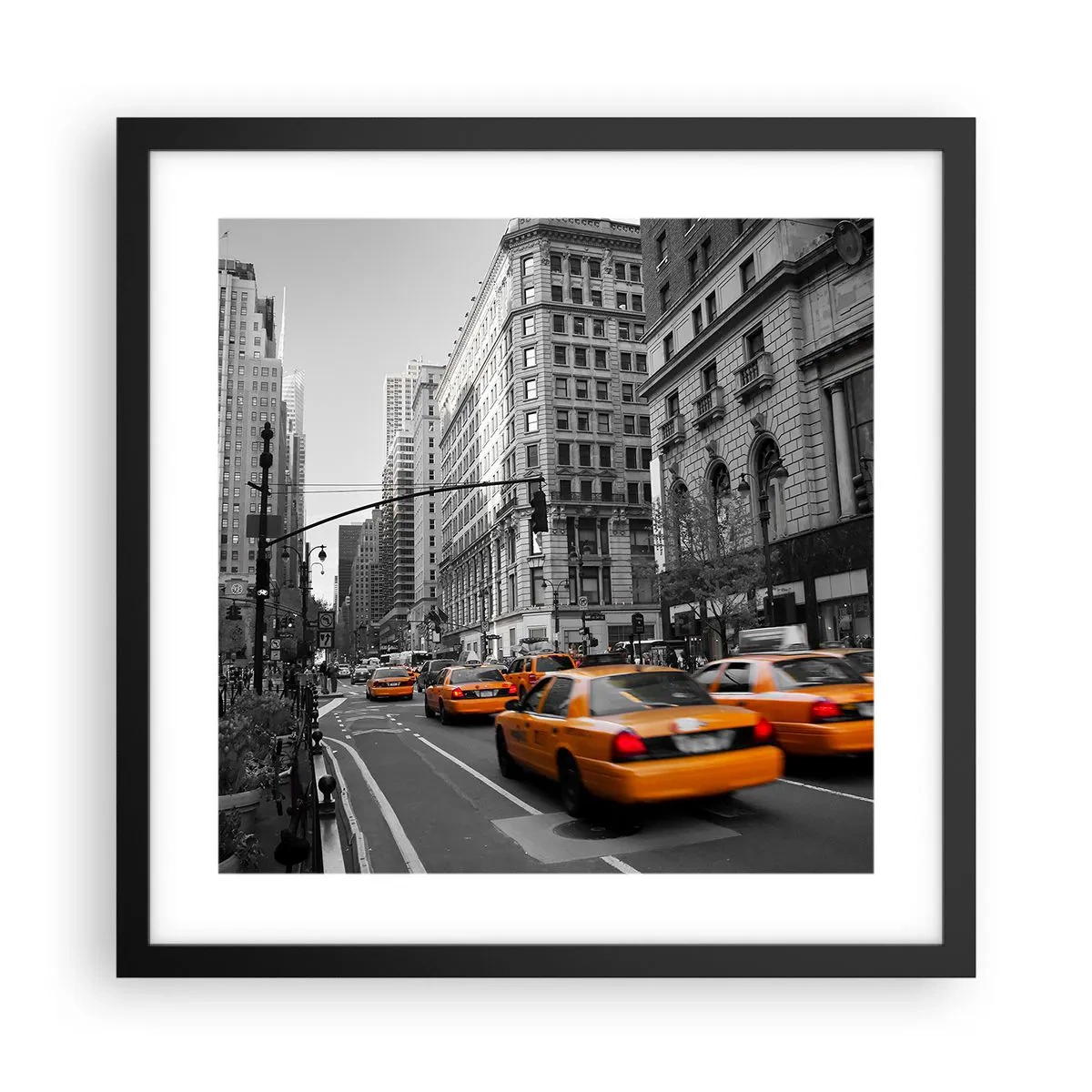 Plakat w czarnej ramie - Słońca wielkiego miasta - 40x40 cm