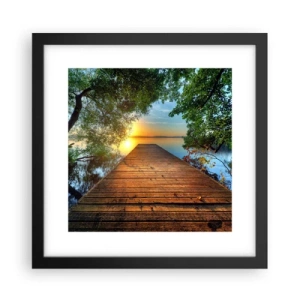 Plakat w czarnej ramie - Nie śpiesz się, usiądź - 30x30 cm