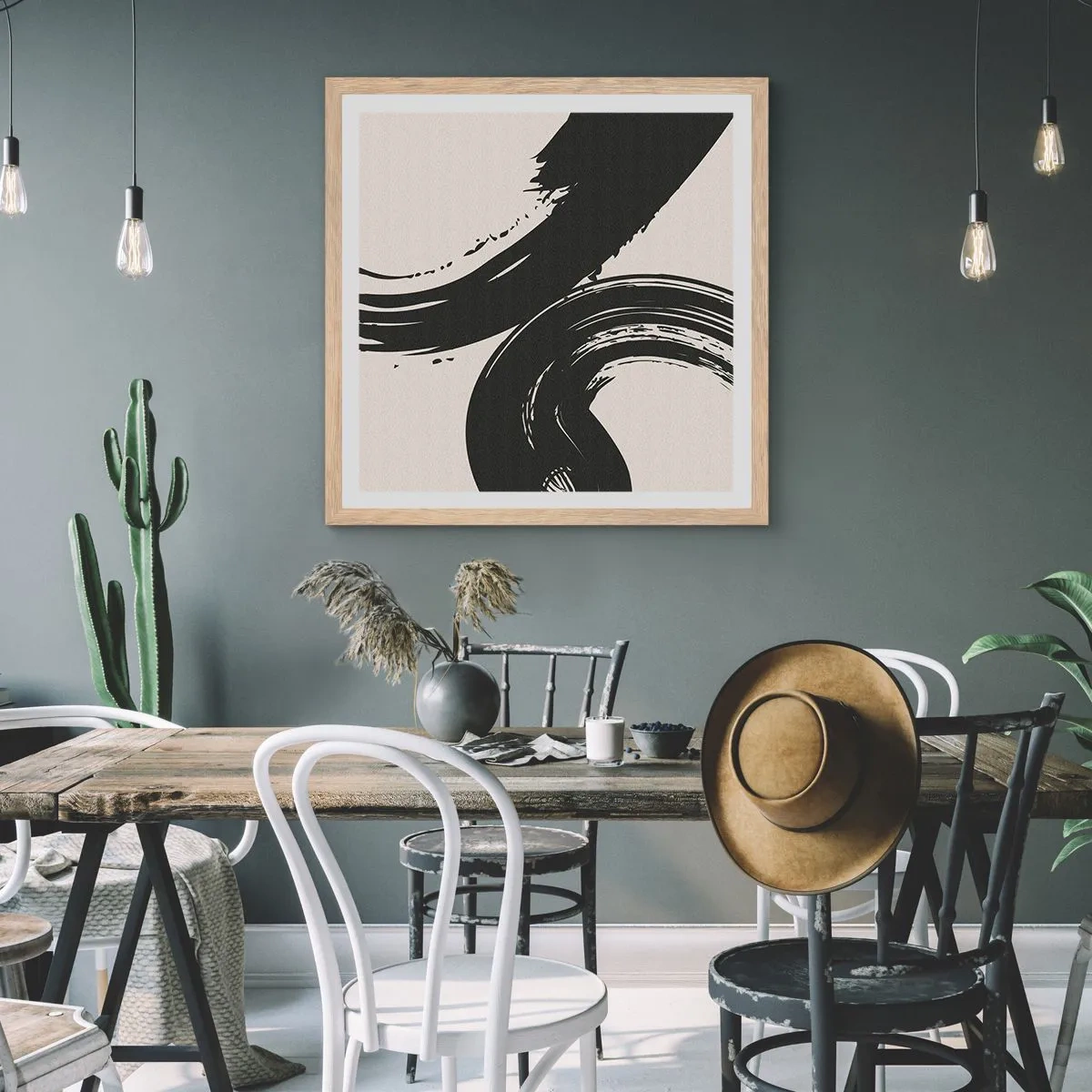 Plakat w ramie jasny dąb - Zamaszyście i koliście - 30x30 cm