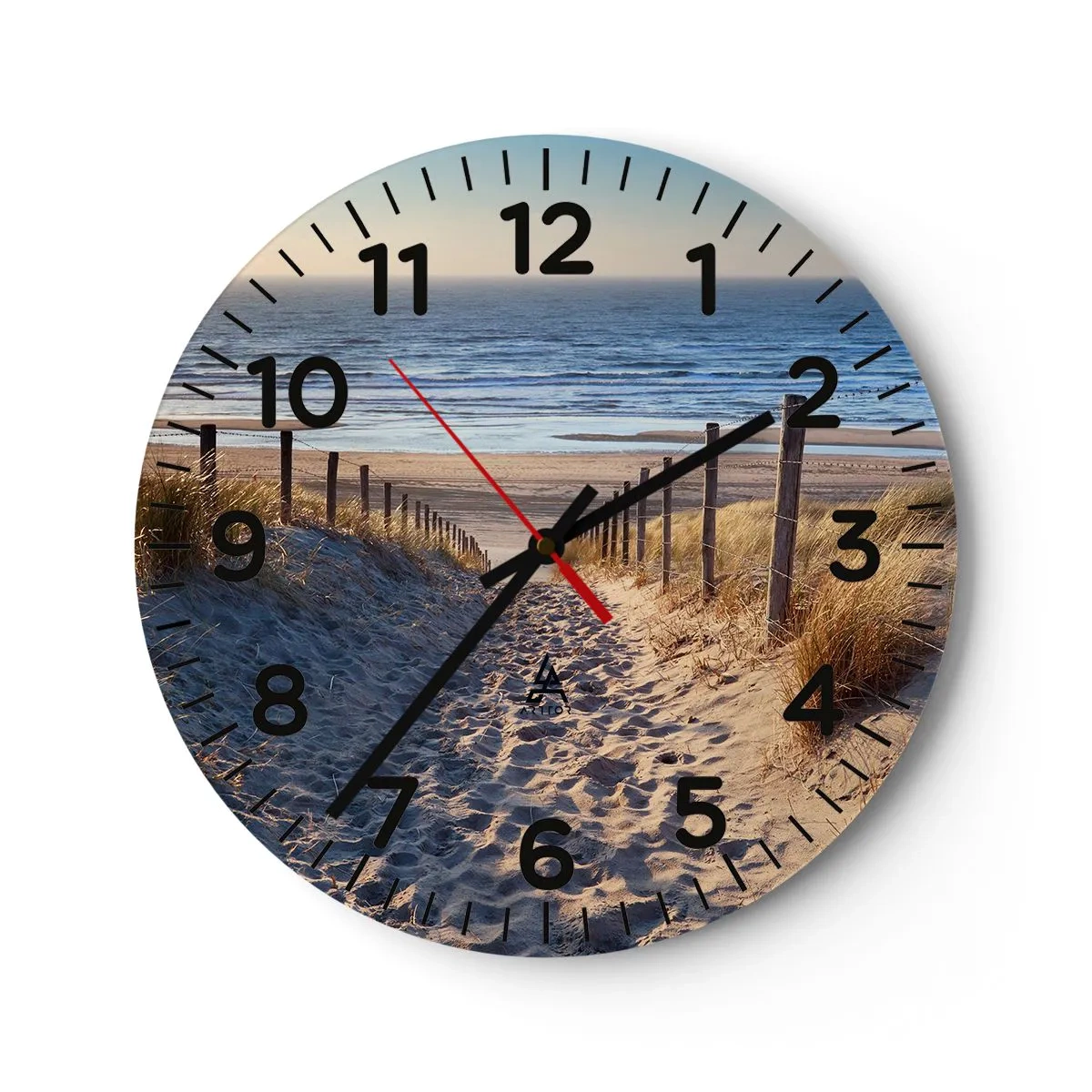 Zegar ścienny - Morza szum, ptaków śpiew, dzika plaża pośród traw… - 30x30 cm
