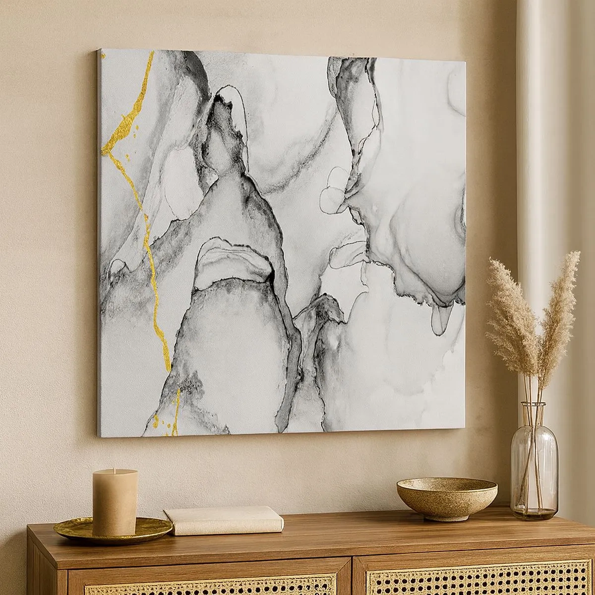 Obraz na płótnie - Kompozycja z motywem złota - 30x30 cm