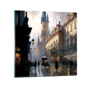 Obraz na szkle - Czar praskiego wieczoru - 30x30 cm