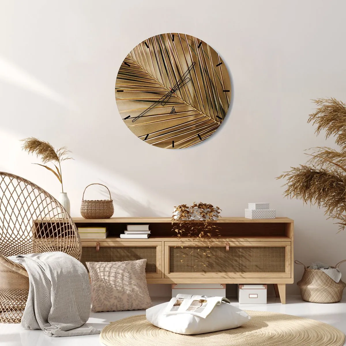 Zegar ścienny - Naturalna kolumnada - 40x40 cm