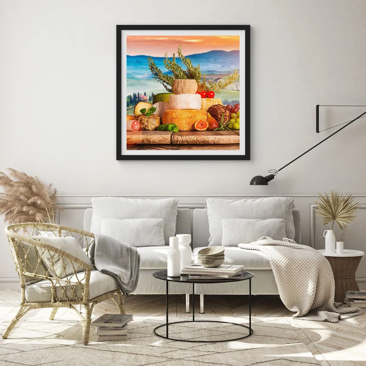 Plakat w czarnej ramie - Włoska radość życia - 40x40 cm