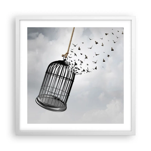 Plakat w białej ramie - Wiara...Nadzieja...Wolność! - 50x50 cm