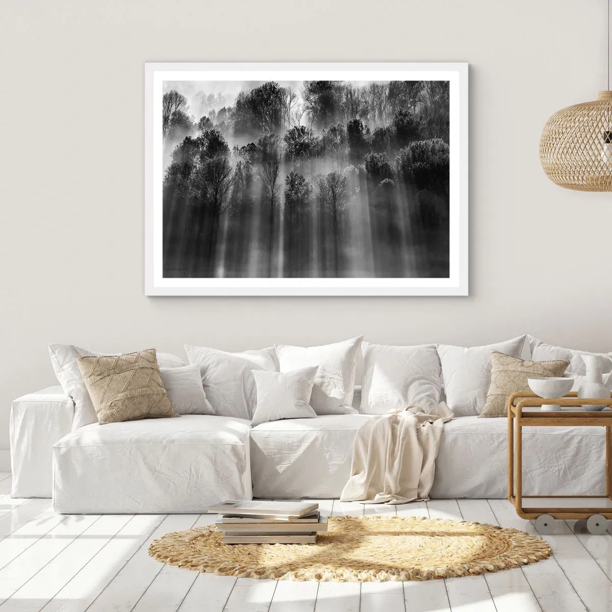 Plakat w białej ramie - W strumieniach światła - 40x30 cm