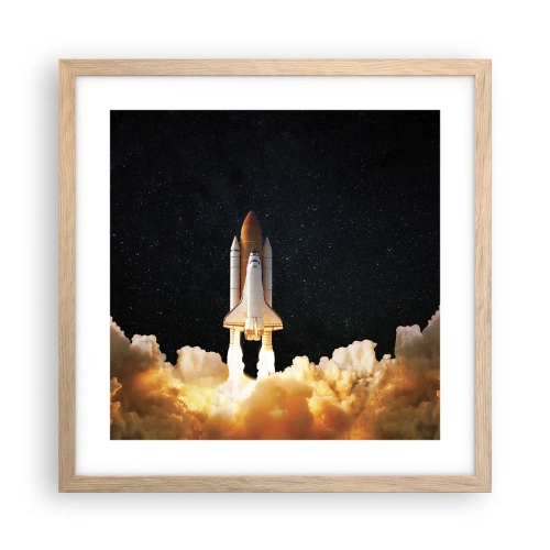 Plakat w ramie jasny dąb - Ad astra! - 40x40 cm