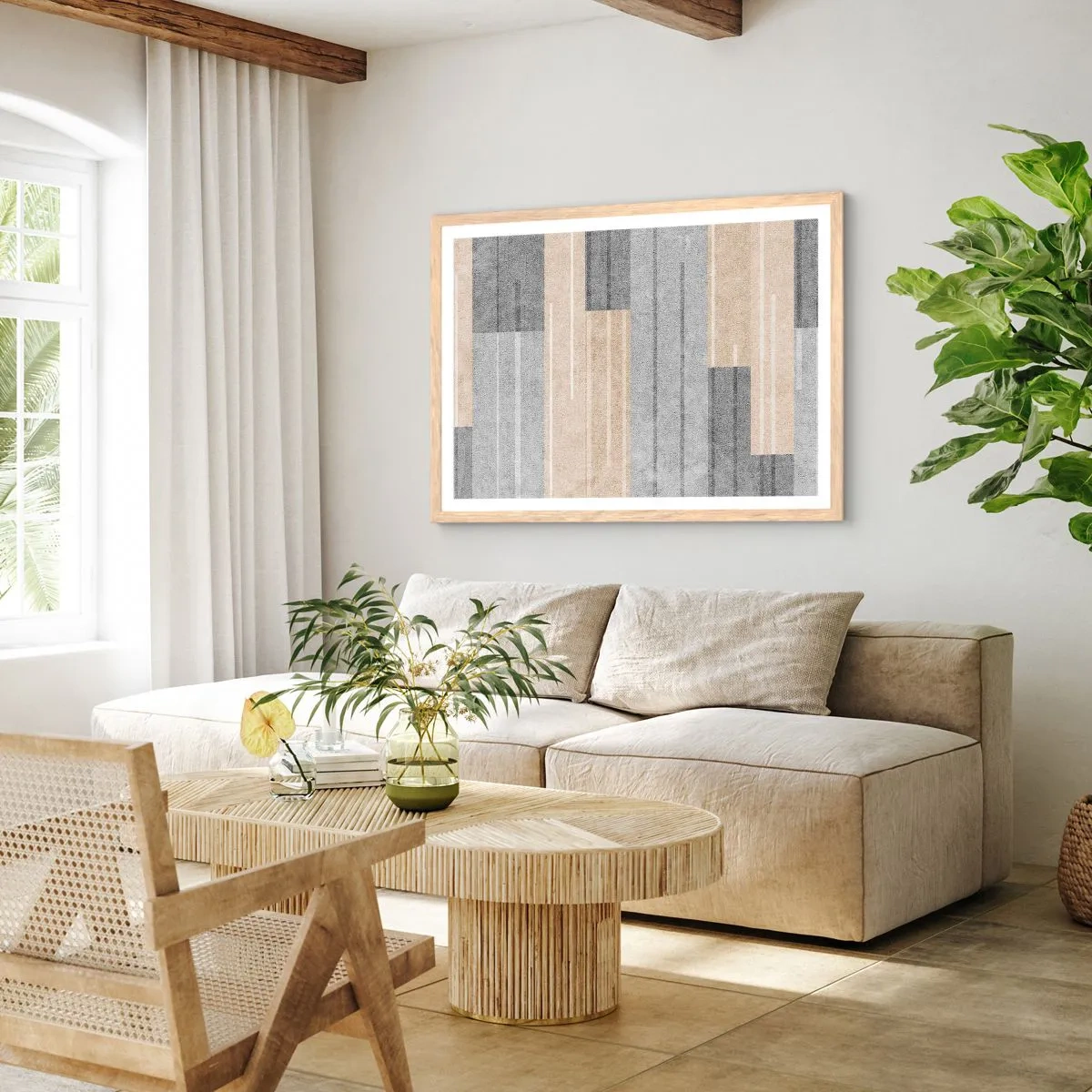 Plakat w ramie jasny dąb - Kompozycja: trzymać pion - 40x30 cm