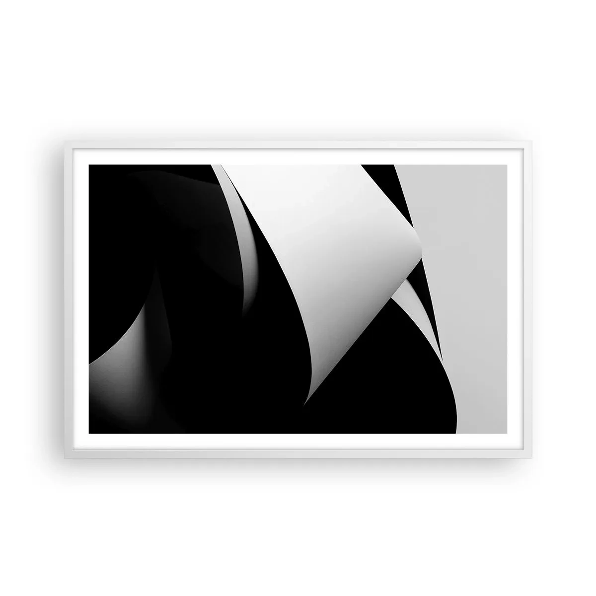 Plakat w białej ramie - Płaszczyzny światła z głębi cienia - 91x61 cm