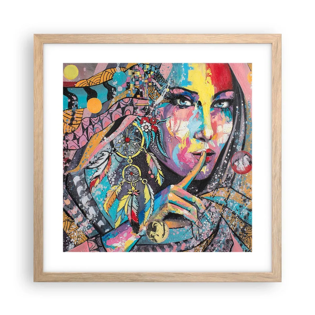 Plakat w ramie jasny dąb - Milcz, aż zrozumiesz - 40x40 cm