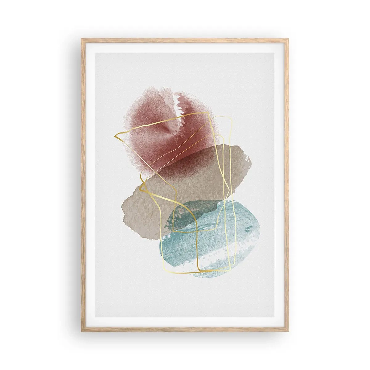 Plakat w ramie jasny dąb - Korale przestrzeni - 70x100 cm