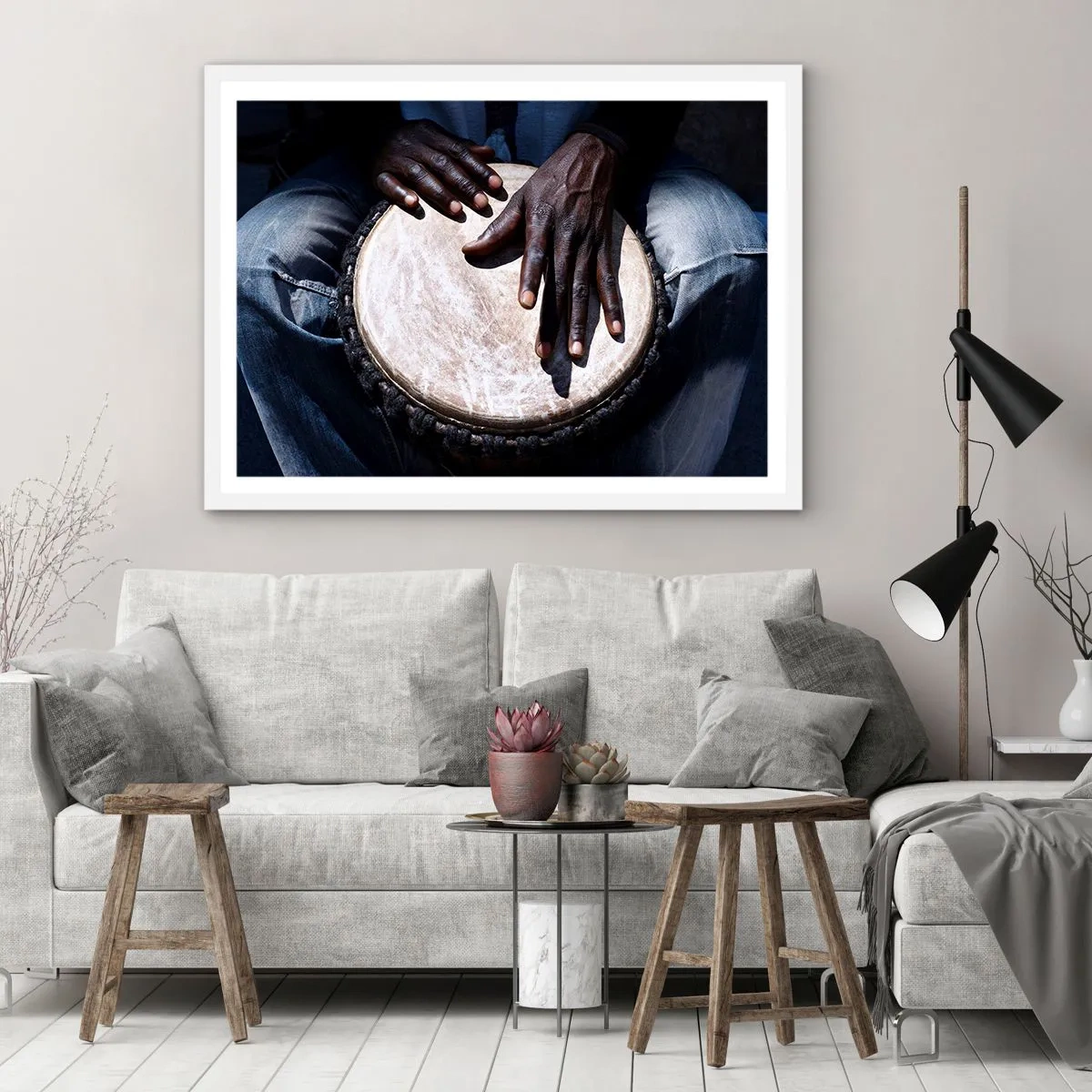 Plakat w białej ramie - Żyj w swoim rytmie - 50x40 cm