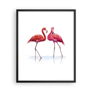 Plakat w czarnej ramie - Różowe randez-vous - 40x50 cm