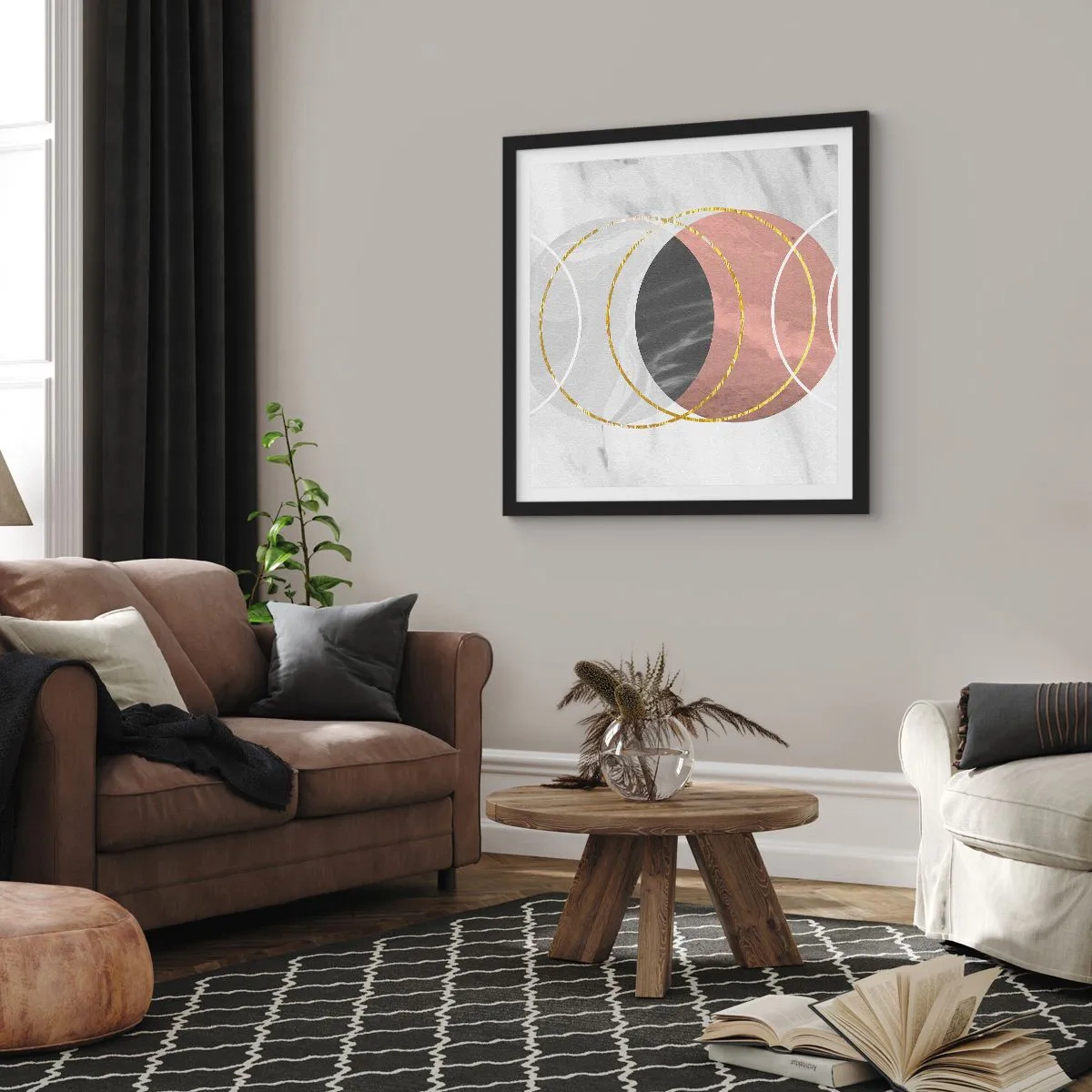 Plakat w czarnej ramie - Muzyka sfer - 60x60 cm