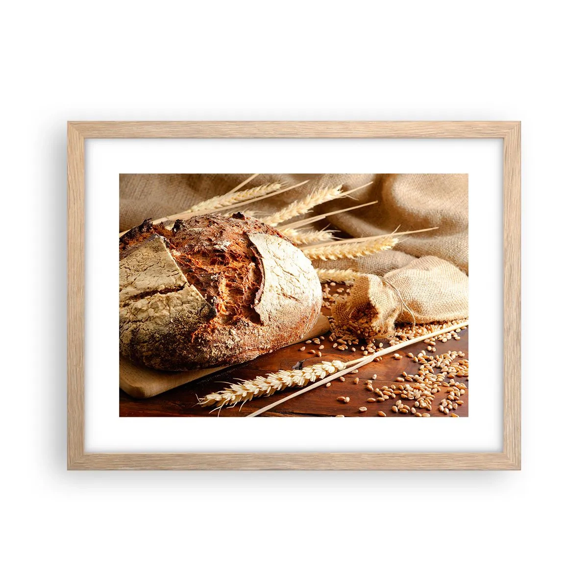 Plakat w ramie jasny dąb - Apetyczny, wonny, chrupiący - 40x30 cm