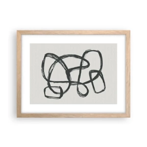 Plakat w ramie jasny dąb - Zapętlona abstrakcja - 40x30 cm