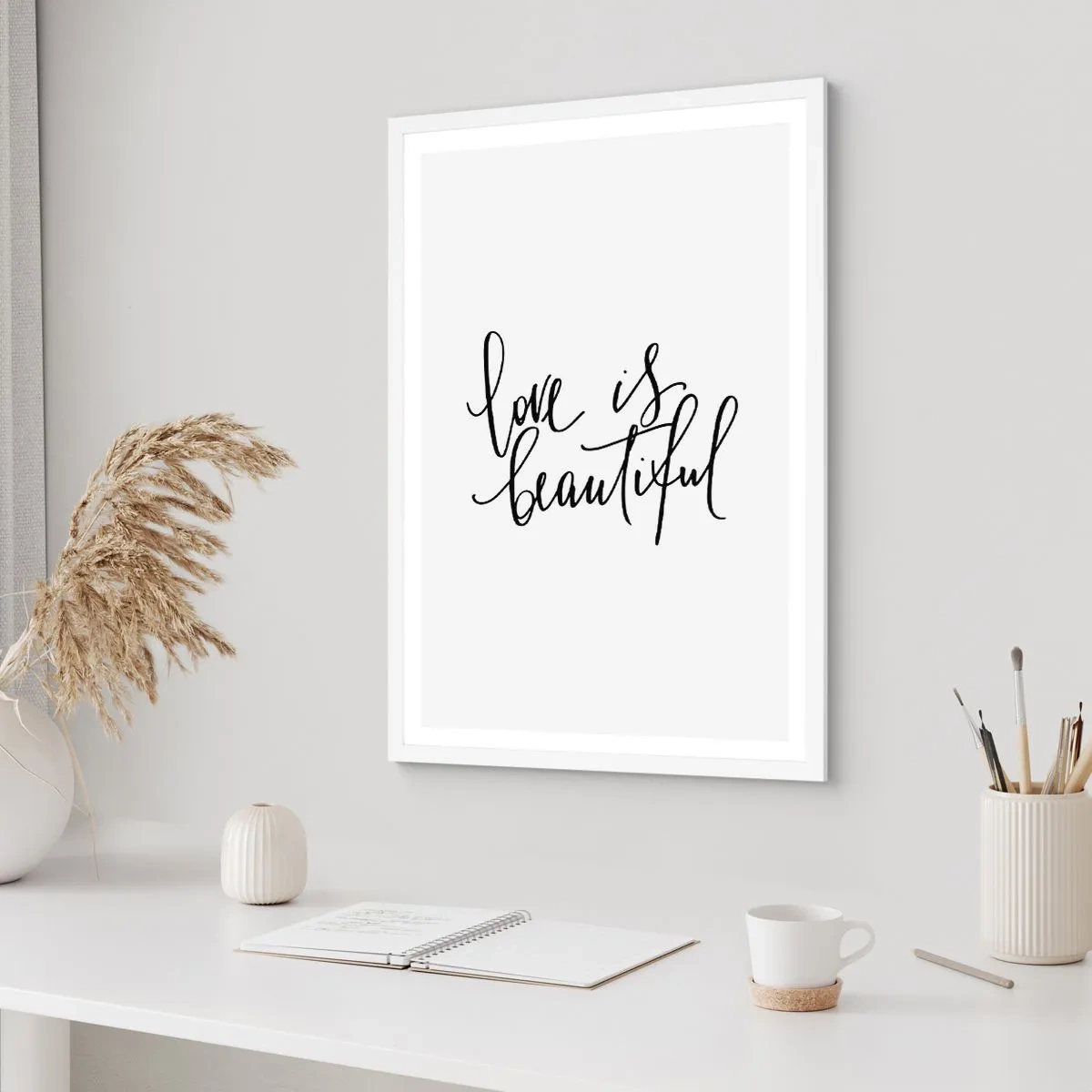 Plakat w białej ramie - Czytaj i powtarzaj - 70x100 cm