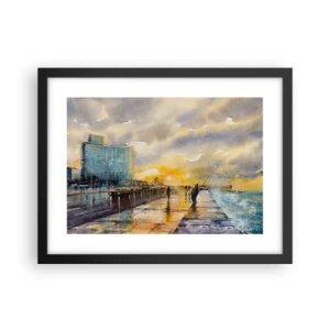 Plakat w czarnej ramie - Życie na brzegu - 40x30 cm