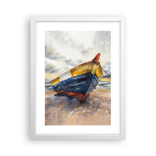 Plakat w białej ramie - Odpoczynek na brzegu - 30x40 cm