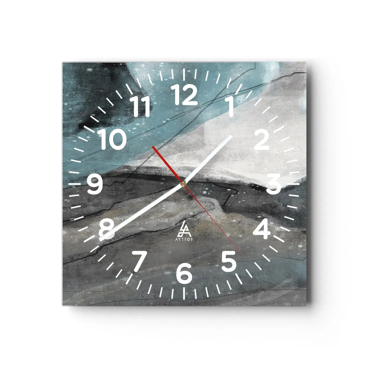 Zegar ścienny - Abstrakcja: skały i lód - 30x30 cm