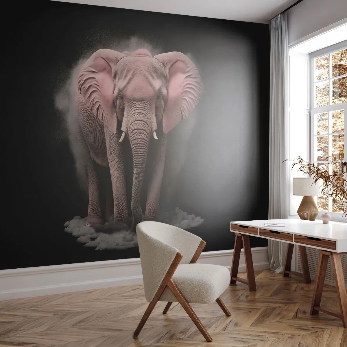 Fototapeta Premium Canvas - Nie myśl o różowym słoniu! - Słońce, Safari, Afryka - 250x175 cm