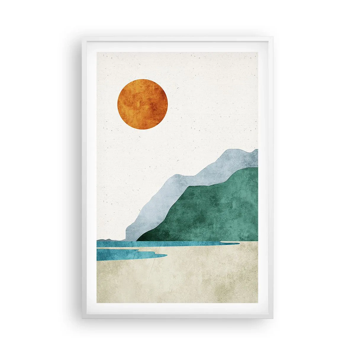 Plakat w białej ramie - Pejzaż jak należy - 61x91 cm