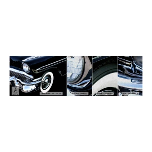 Fototapeta Próbka Premium Sand - Klasyka w srebrze, czerni i bieli - Motoryzacja, Samochód, Biało-Czarny - 100x30 cm